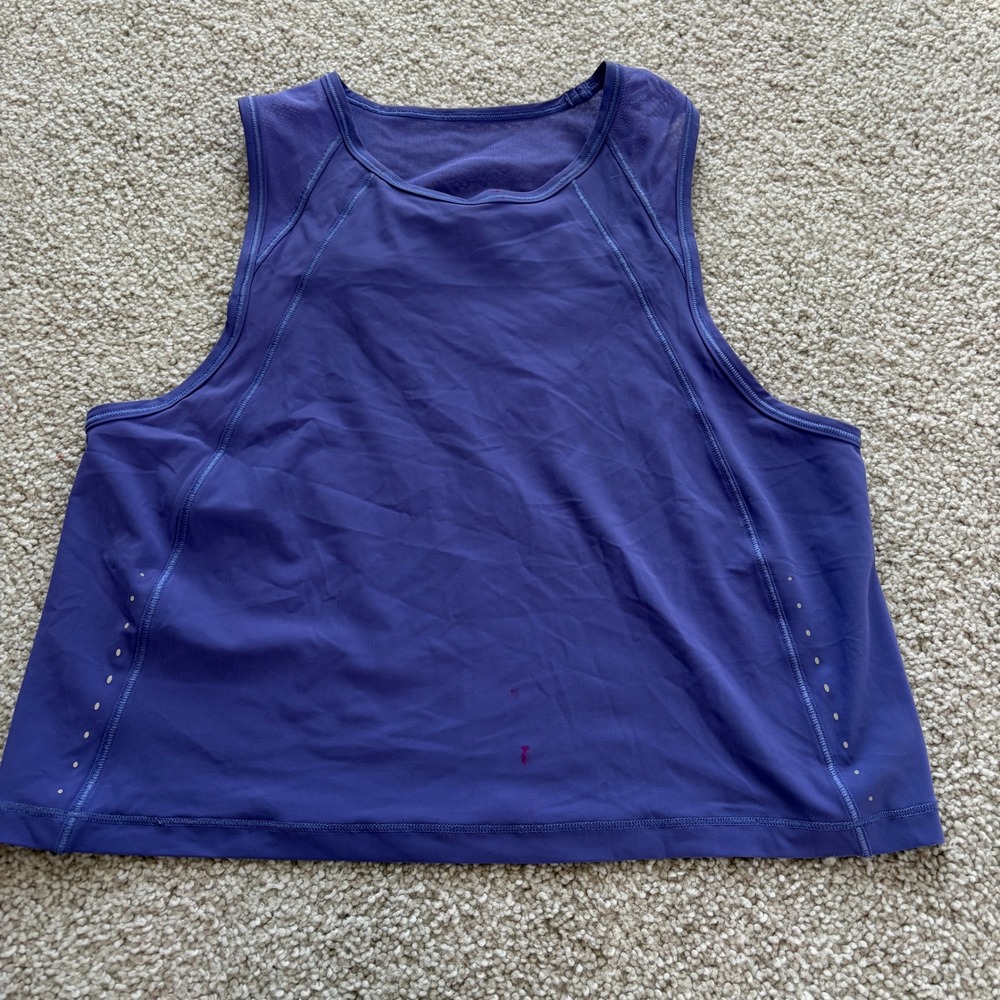 Lululemon Sculpt Cropped Tank Womens 0 Purple Athletic Workout Sporty